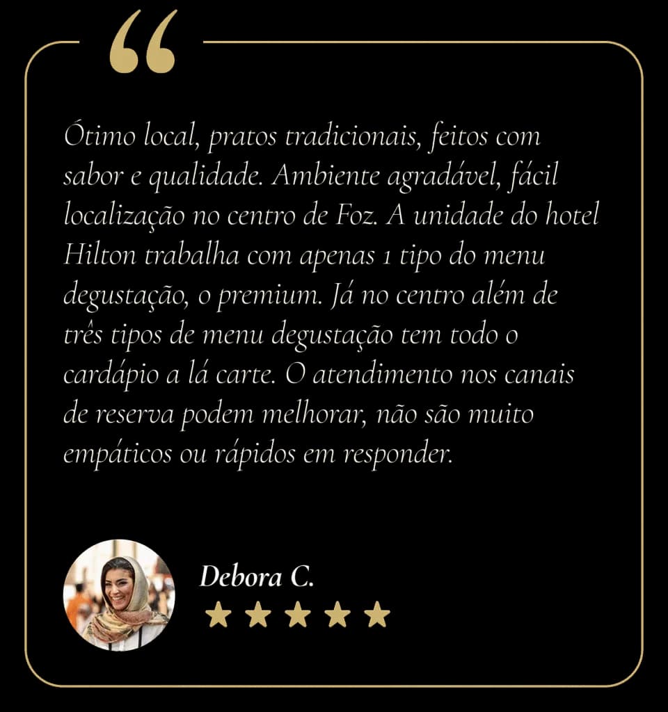 Avaliação de cliente recomendando o Le Mir